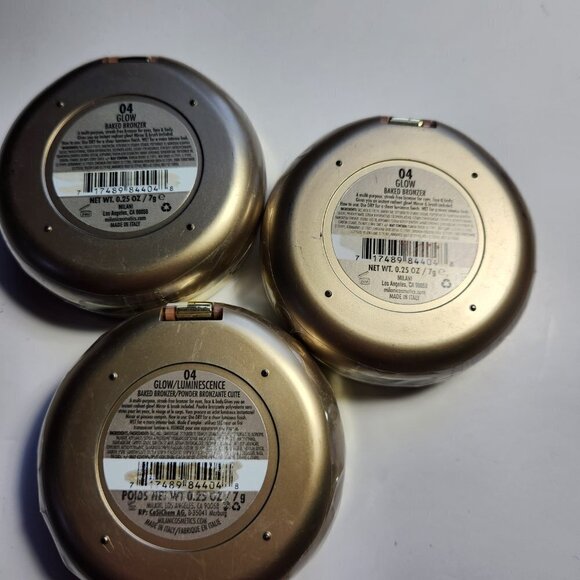 Milani Baked Bronzer 04 Glow Lot of 3 for Eyes Face and Body Made in Italy - Picture 2 of 5